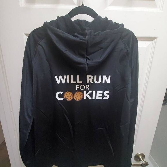 Santa Hustle‎ Nylon Hoodie Women's XL Will Run For Cookies NWOT - Picture 1 of 7